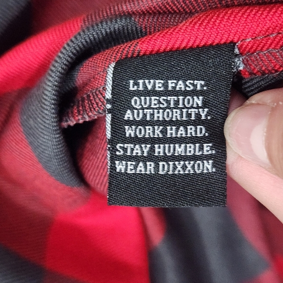 DIXXON Women's Flannel Shirt Fifty Fifty Button Down L/S Red Buffalo Plaid Small - Picture 8 of 8